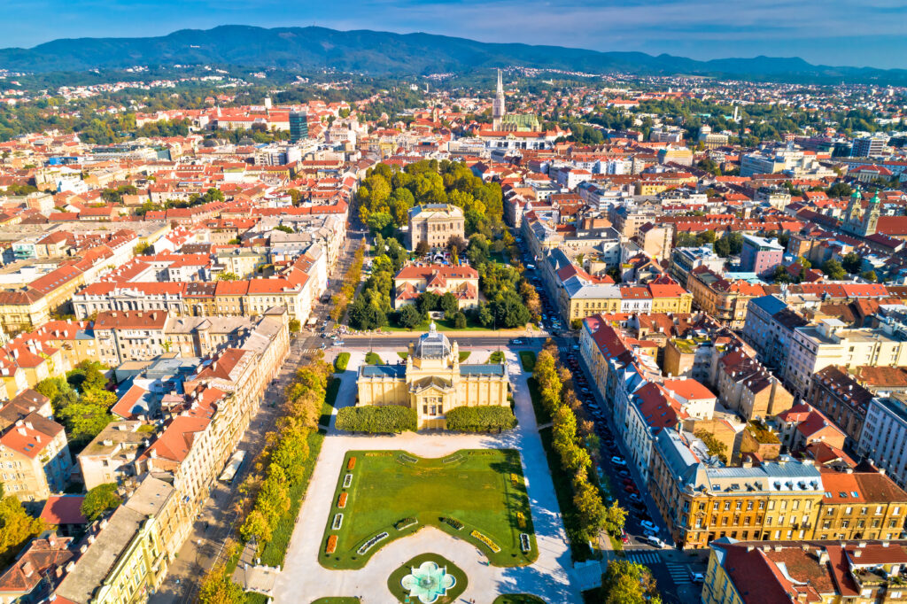 Zagreb,Historic,City,Center,Aerial,View,,Famous,Landmarks,Of,Capital